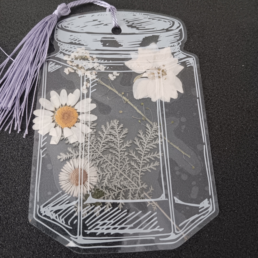 Floral Jar Bookmark with Tassel